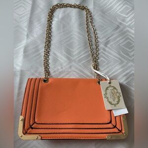 New Isabelle Handbag Orange Chain Strap Women's Bag Shoulder Purse Vegan Leather